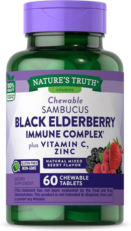 NATURE'S TRUTH - Nature's Truth Black Elderberry Immune Complex 60 Tabletas Masticables - The Red Vitamin MX - Suplementos Alimenticios - {{ shop.shopifyCountryName }}