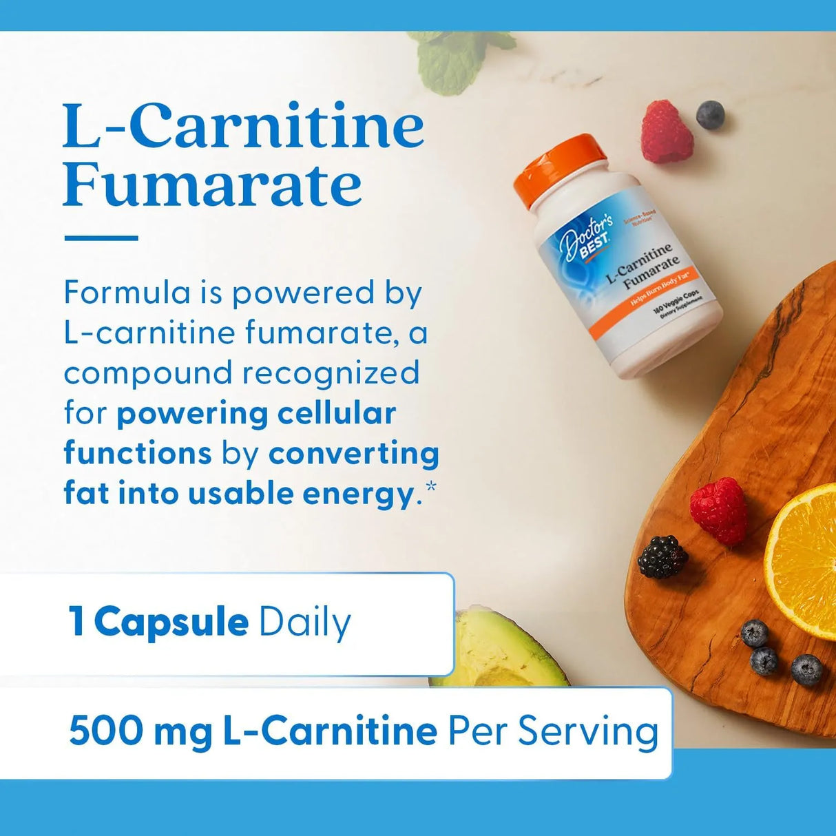 DOCTOR'S BEST - Doctor's BEST L-Carnitine Fumarate 500Mg. 180 Capsulas - The Red Vitamin MX - Suplementos Alimenticios - {{ shop.shopifyCountryName }}