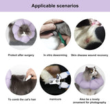 H HIDREAM Cat Cone Collar Purple Flower Medium