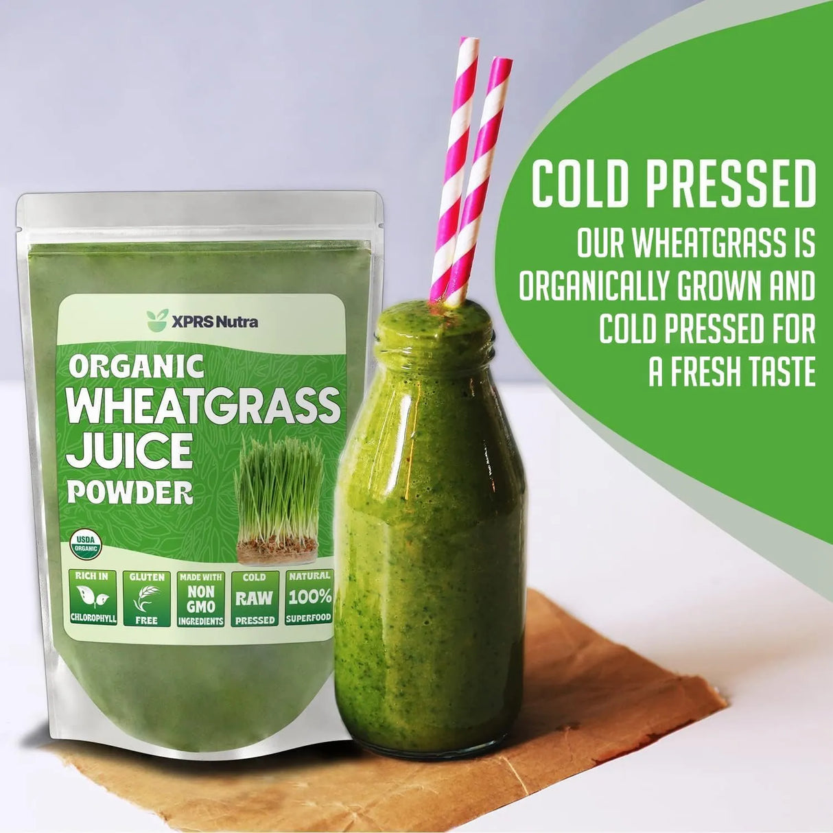 XPRS NUTRA - XPRS Nutra Organic Wheatgrass Juice Powder 16 Oz. - The Red Vitamin MX - Suplementos Alimenticios - {{ shop.shopifyCountryName }}