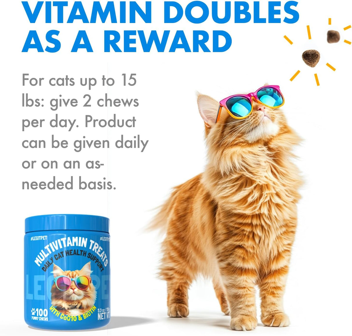 LEGITPET Multivitamin Cat Treats 100 Masticables