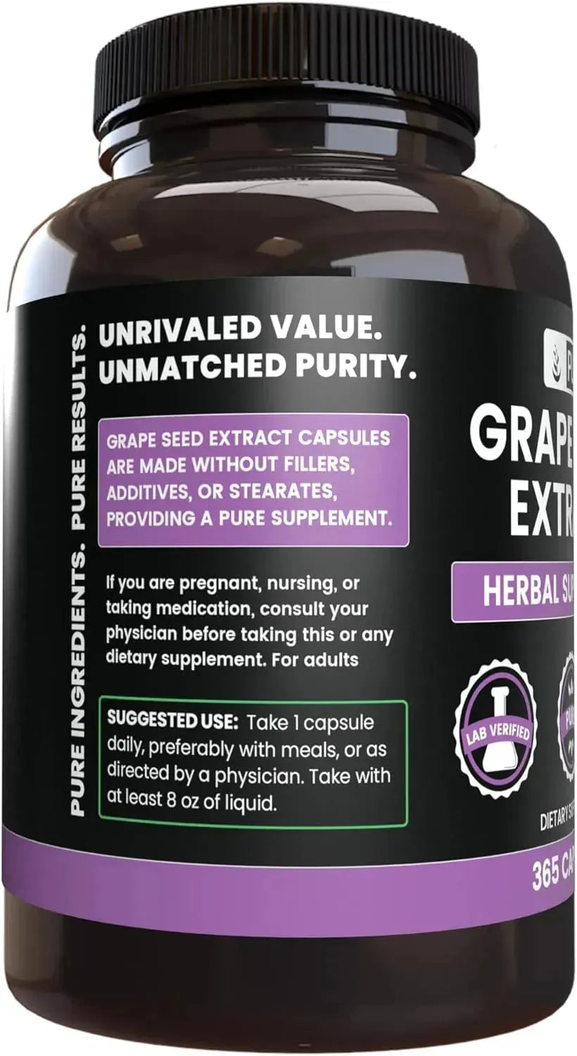 PURE ORIGINAL INGREDIENTS - Pure Original Ingredients Grape Seed Extract 365 Capsulas - The Red Vitamin MX - Suplementos Alimenticios - {{ shop.shopifyCountryName }}