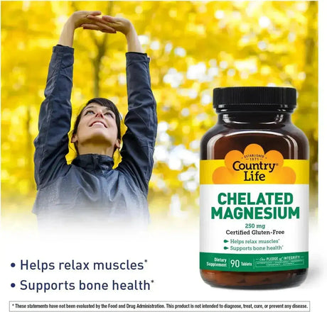 COUNTRY LIFE - Country Life Chelated Magnesium 250Mg. 90 Tabletas - The Red Vitamin MX - Suplementos Alimenticios - {{ shop.shopifyCountryName }}