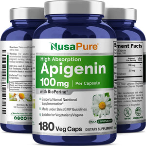 NUSAPURE - NusaPure Apigenin 100Mg. 180 Capsulas - The Red Vitamin MX - Suplementos Alimenticios - {{ shop.shopifyCountryName }}