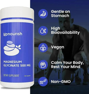 UPNOURISH - UpNourish Magnesium Glycinate Chelate 500Mg. 240 Capsulas - The Red Vitamin MX - Suplementos Alimenticios - {{ shop.shopifyCountryName }}