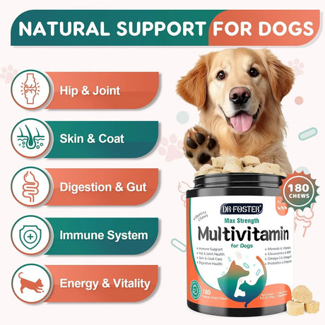 DR FOSTER - DR FOSTER Dog Multivitamin Chicken Flavor 180 Masticables - The Red Vitamin MX - Multivitamínicos Para Perros - {{ shop.shopifyCountryName }}