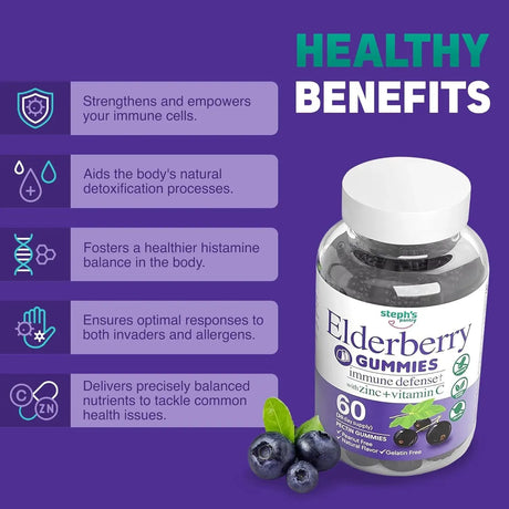STEPH'S PANTRY - Steph's Pantry Elderberry Gummies with Vitamin C and Zinc 60 Gomitas 2 Pack - The Red Vitamin MX - Suplementos Alimenticios - {{ shop.shopifyCountryName }}