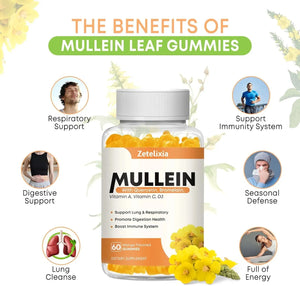 ZETELIXIA - Zetelixia 10 in 1 Mullein Gummies for Clear Lungs 2000Mg. 60 Gomitas - The Red Vitamin MX - Suplementos Alimenticios - {{ shop.shopifyCountryName }}