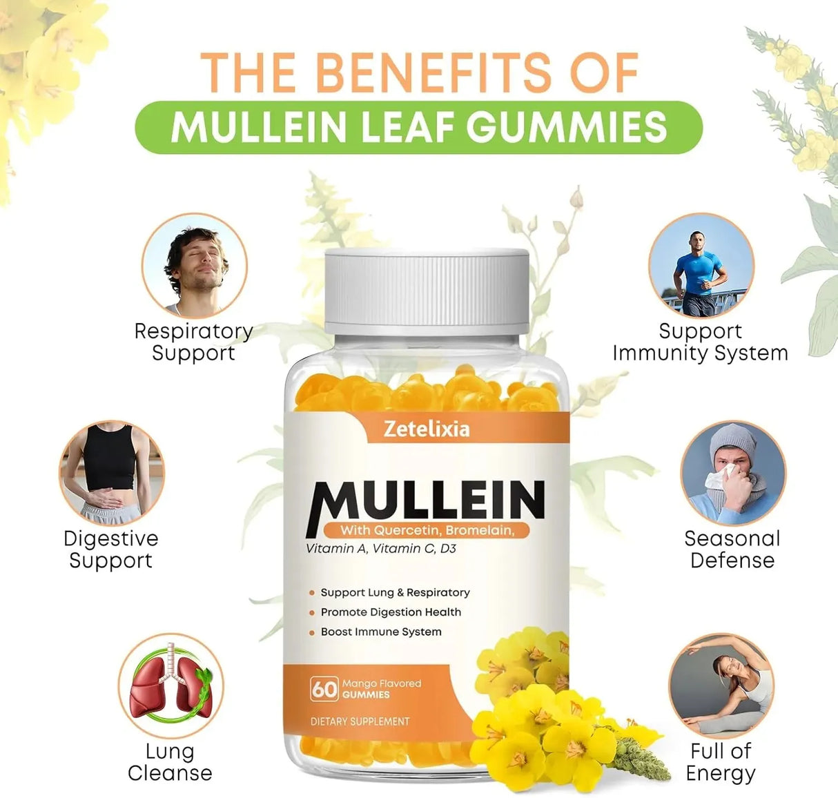 ZETELIXIA - Zetelixia 10 in 1 Mullein Gummies for Clear Lungs 2000Mg. 60 Gomitas 2 Pack - The Red Vitamin MX - Suplementos Alimenticios - {{ shop.shopifyCountryName }}