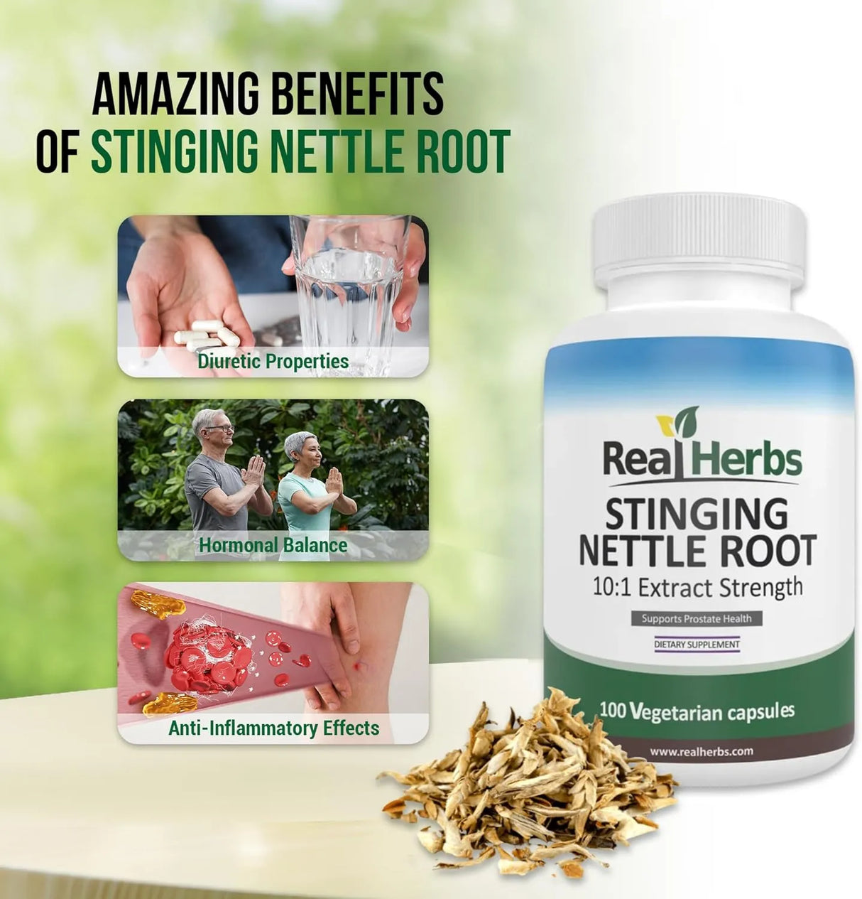 REAL HERBS - Real Herbs Stinging Nettle Root Extract 7500Mg. 100 Capsulas - The Red Vitamin MX - Suplementos Alimenticios - {{ shop.shopifyCountryName }}