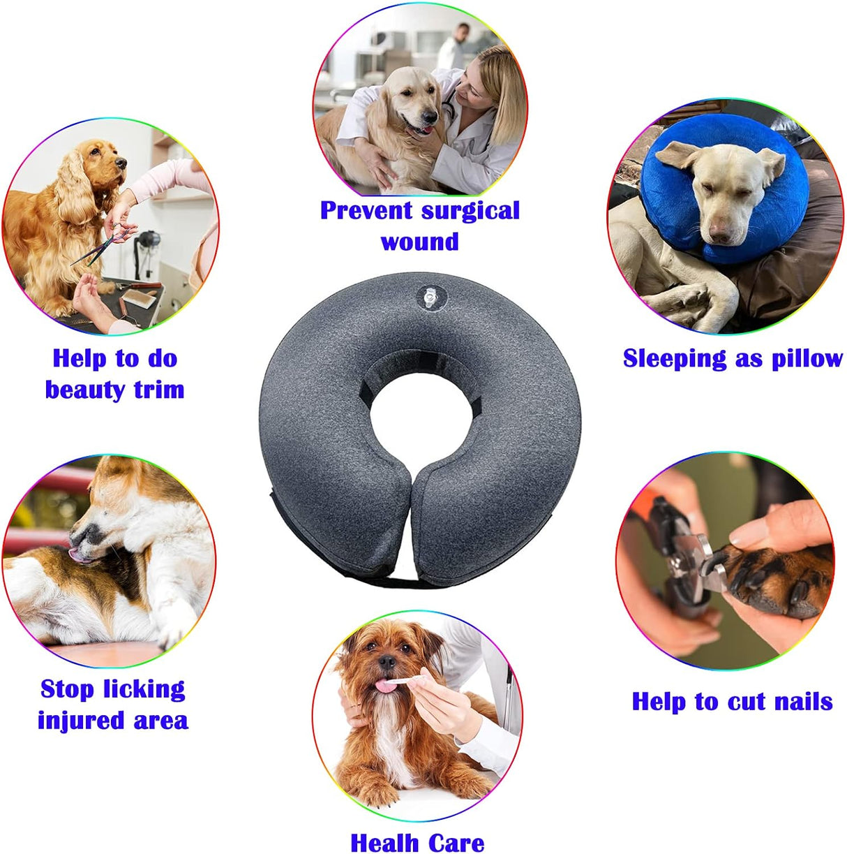 Katoggy Inflatable Dog Collar DARK GREY MEDIUM