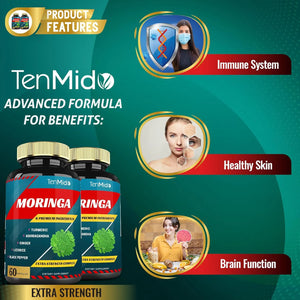 TENMIDO - Tenmido Moringa with Turmeric Ashwagandha Ginger Licorice Black Pepper 60 Capsulas 2 Pack - The Red Vitamin MX - Suplementos Alimenticios - {{ shop.shopifyCountryName }}