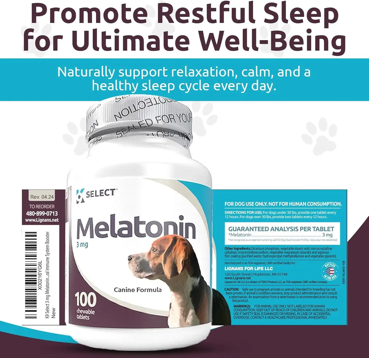 K9 SELECT - K9 Select Melatonin for Dogs Unflavored 3Mg. 100 Capsulas - The Red Vitamin MX - Relajantes Para Perros - {{ shop.shopifyCountryName }}