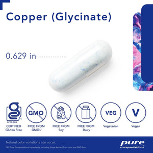 Pure Encapsulations Copper Glycinate 60 Capsulas