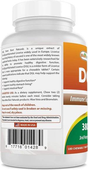 BEST NATURALS - Best Naturals DGL Chewable 380Mg. 180 Tabletas Masticables - The Red Vitamin MX - Suplementos Alimenticios - {{ shop.shopifyCountryName }}