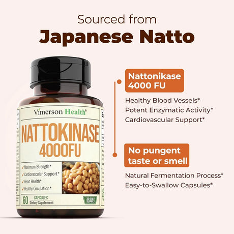 VIMERSON HEALTH - Vimerson Health Nattokinase 4000 FU 60 Capsulas - The Red Vitamin MX - Suplementos Alimenticios - {{ shop.shopifyCountryName }}