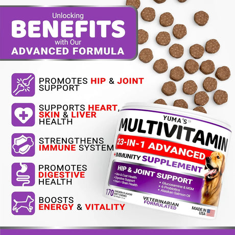 YUMA'S - YUMA'S Dog Multivitamin Chewable with Glucosamine 170 Masticables - The Red Vitamin MX - Multivitamínicos Para Perros - {{ shop.shopifyCountryName }}
