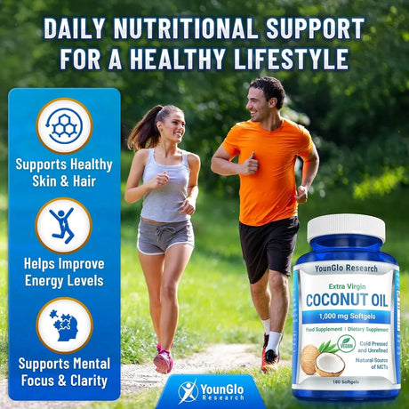 YOUNGLO RESEARCH - YounGlo Research Coconut Oil 1000Mg. 180 Capsulas Blandas - The Red Vitamin MX - Suplementos Alimenticios - {{ shop.shopifyCountryName }}