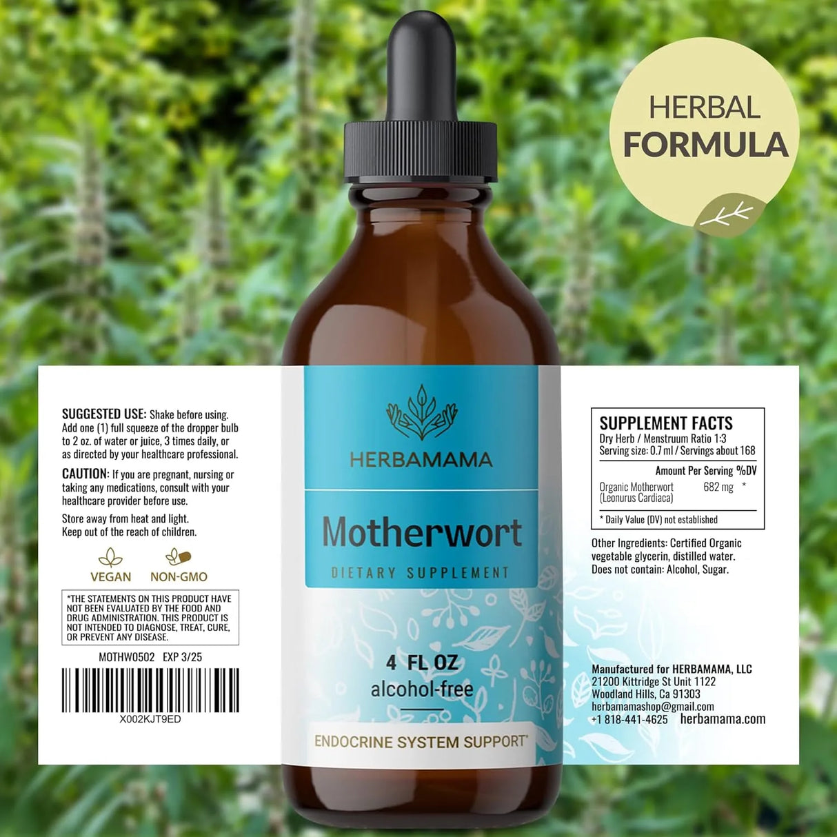 HERBAMAMA - HERBAMAMA Motherwort Tincture 4 Fl.Oz. - The Red Vitamin MX - Suplementos Alimenticios - {{ shop.shopifyCountryName }}