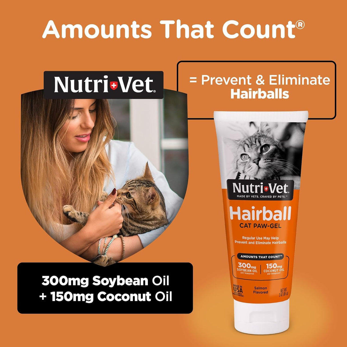 Nutri-Vet Hairball Paw Gel Salmon Flavor 3 Oz.