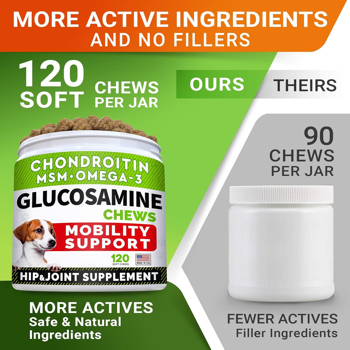 STRELLALAB Glucosamine Treats for Dogs Chicken Flavor 120 Masticables