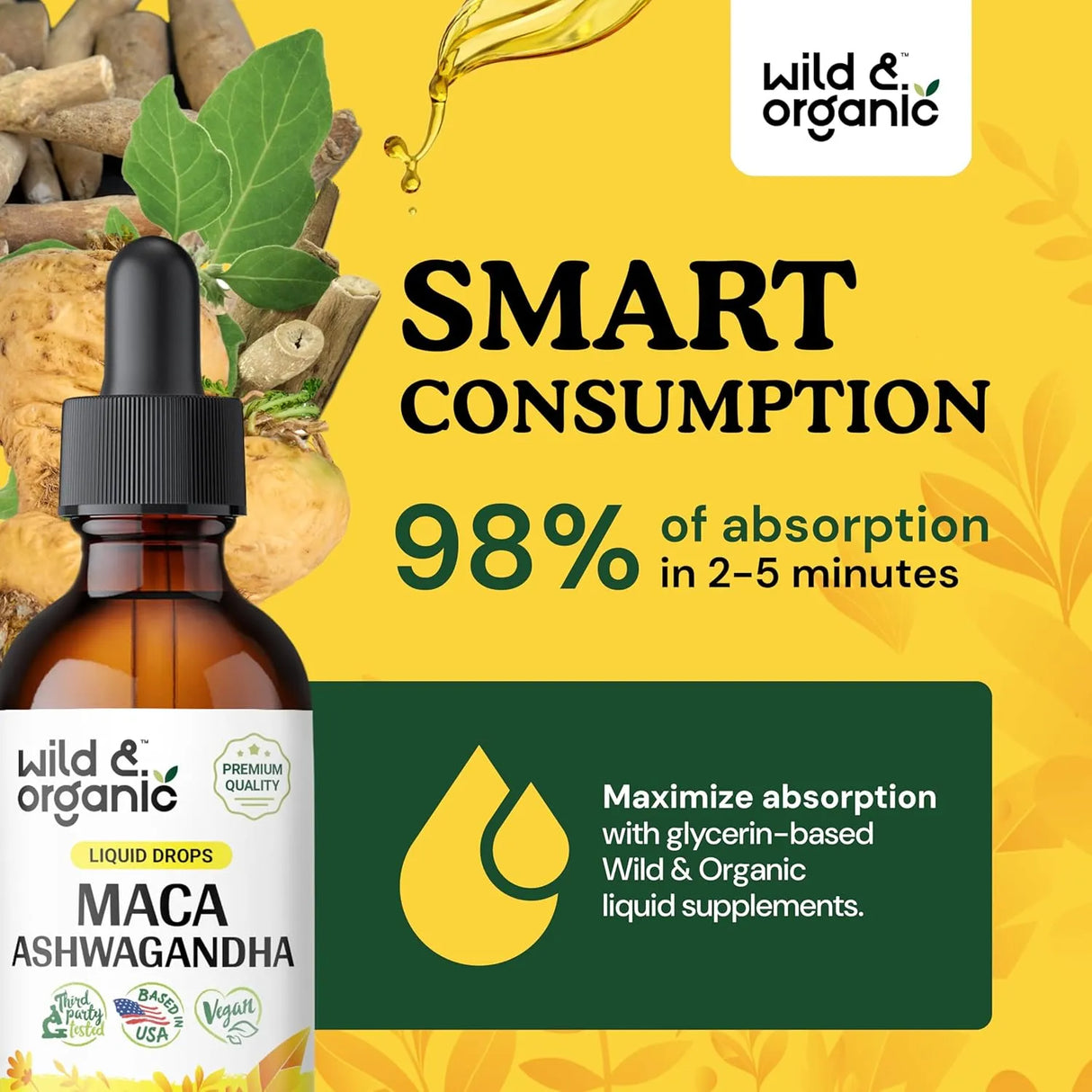 WILD & ORGANIC - Wild & Organic Maca Ashwagandha Drops 60Ml. - The Red Vitamin MX - Suplementos Alimenticios - {{ shop.shopifyCountryName }}