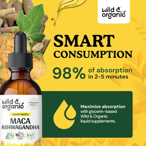 WILD & ORGANIC - Wild & Organic Maca Ashwagandha Drops 60Ml. - The Red Vitamin MX - Suplementos Alimenticios - {{ shop.shopifyCountryName }}