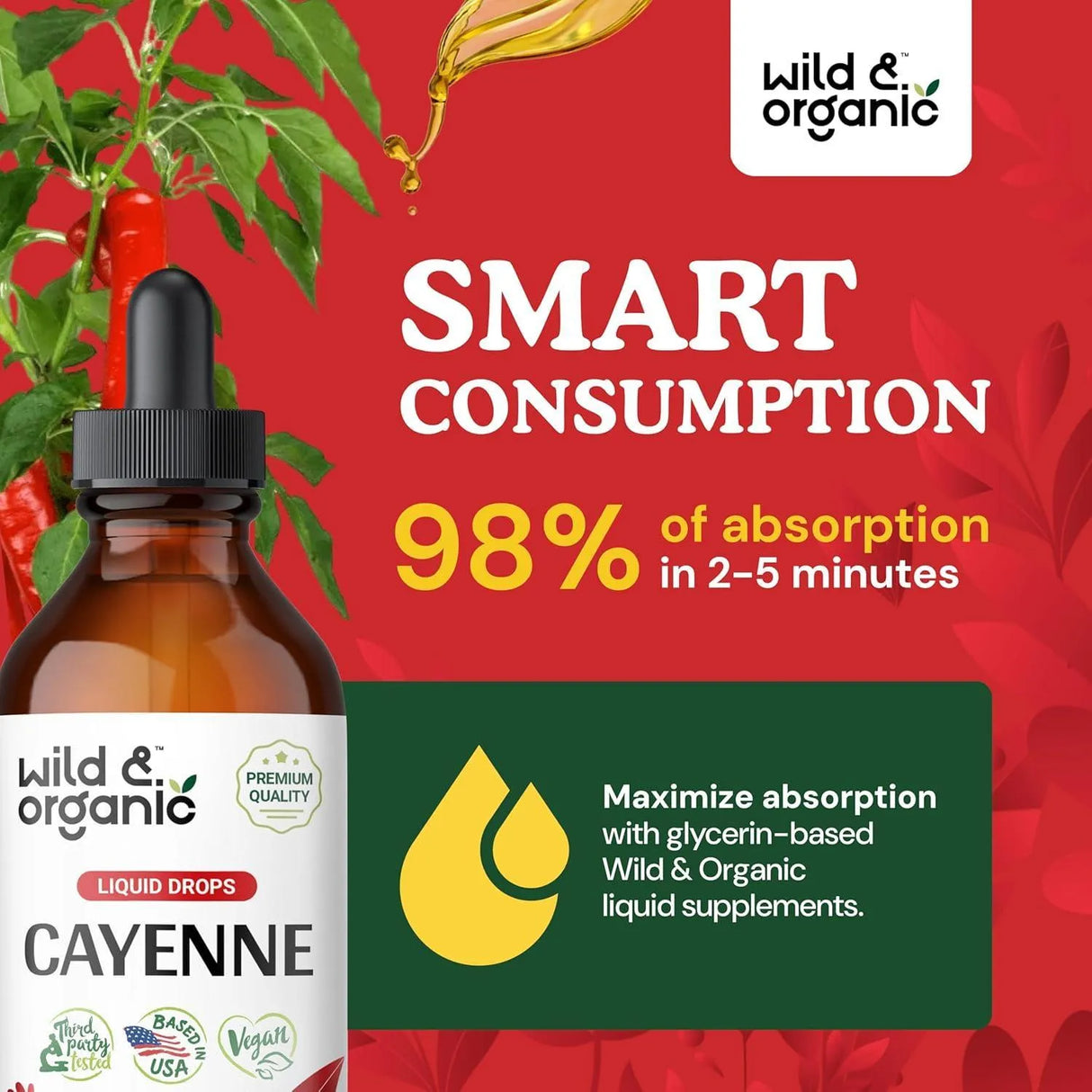 WILD & ORGANIC - Wild & Organic Cayenne Pepper 4 Fl.Oz. - The Red Vitamin MX - Suplementos Alimenticios - {{ shop.shopifyCountryName }}