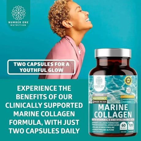 NUMBER ONE NUTRITION - Number One Nutrition Premium Marine Collagen Dipeptides 120 Capsulas - The Red Vitamin MX - Suplementos Alimenticios - {{ shop.shopifyCountryName }}