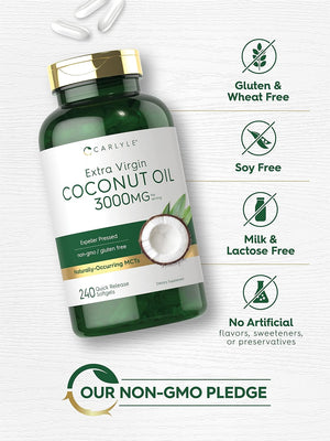 Carlyle Coconut Oil Extra Virgin 3000Mg. 240 Capsulas Blandas