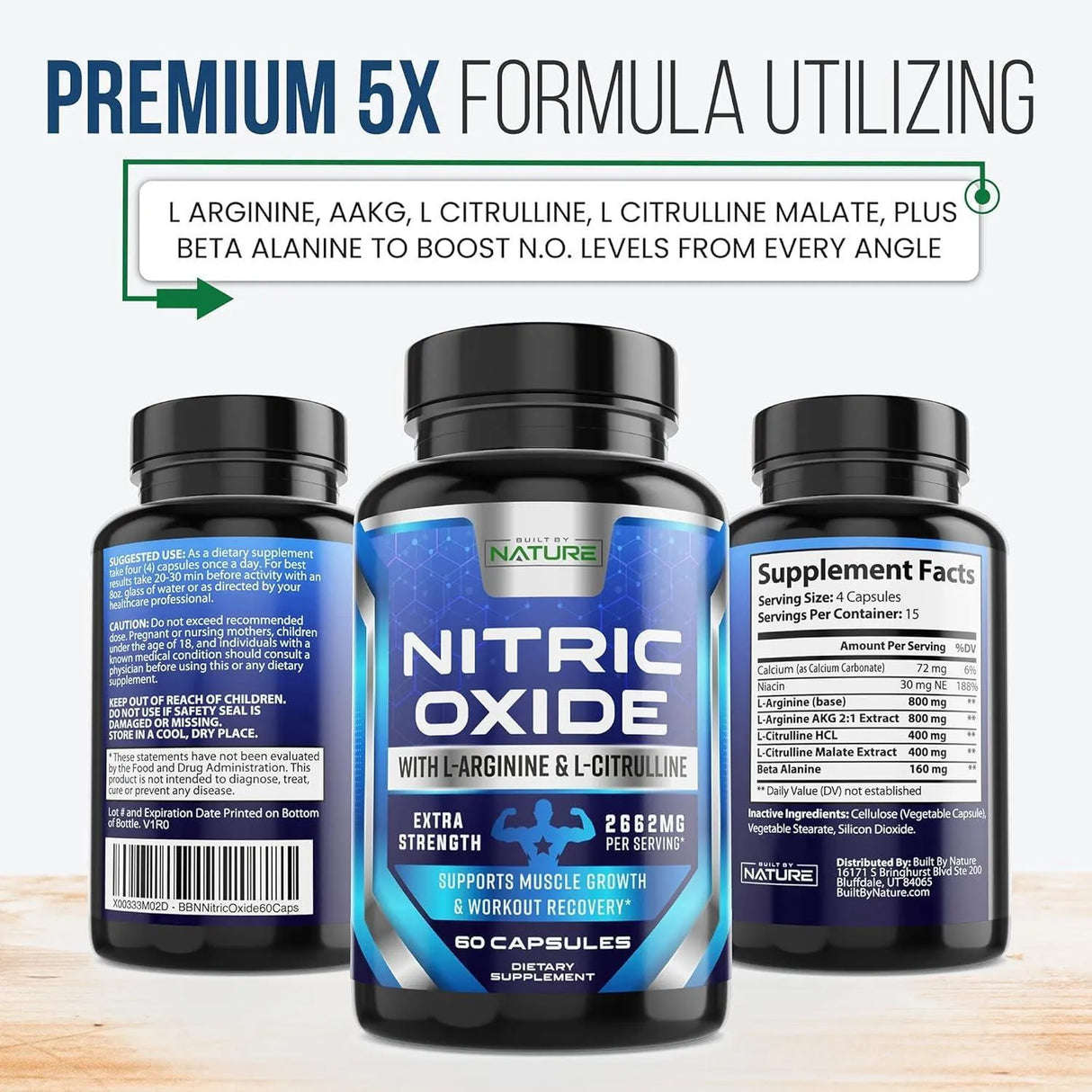 BUILT BY NATURE - Built by Nature Nitric Oxide 60 Capsulas - The Red Vitamin MX - Suplementos Alimenticios - {{ shop.shopifyCountryName }}