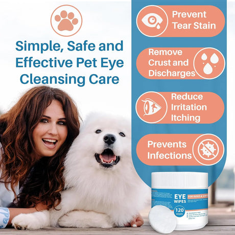 YIBESI - Yibesi Dog Eye Wipes 120 Toallitas 2 Pack - The Red Vitamin MX - Cuidado De Los Ojos De Los Perros - {{ shop.shopifyCountryName }}