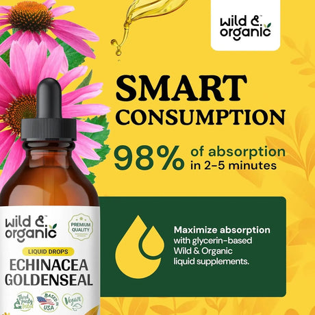 WILD & ORGANIC - Wild & Organic Echinacea Goldenseal Tincture 4 Fl.Oz. - The Red Vitamin MX - Suplementos Alimenticios - {{ shop.shopifyCountryName }}