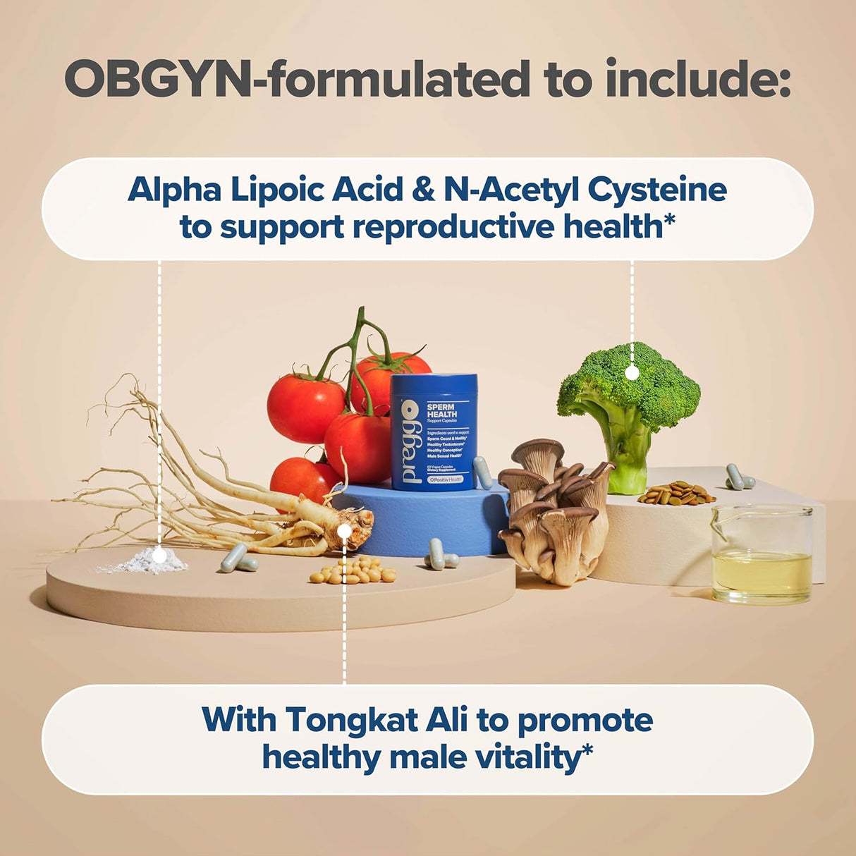 O Positiv Preggo Sperm Health Capsules for Men 60 Capsulas