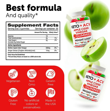 NuttraFaza Keto ACV Gummies Advanced Weight Fat Management Loss 60 Gomitas - The Red Vitamin MX - Suplementos Alimenticios - NUTTRAFAZA