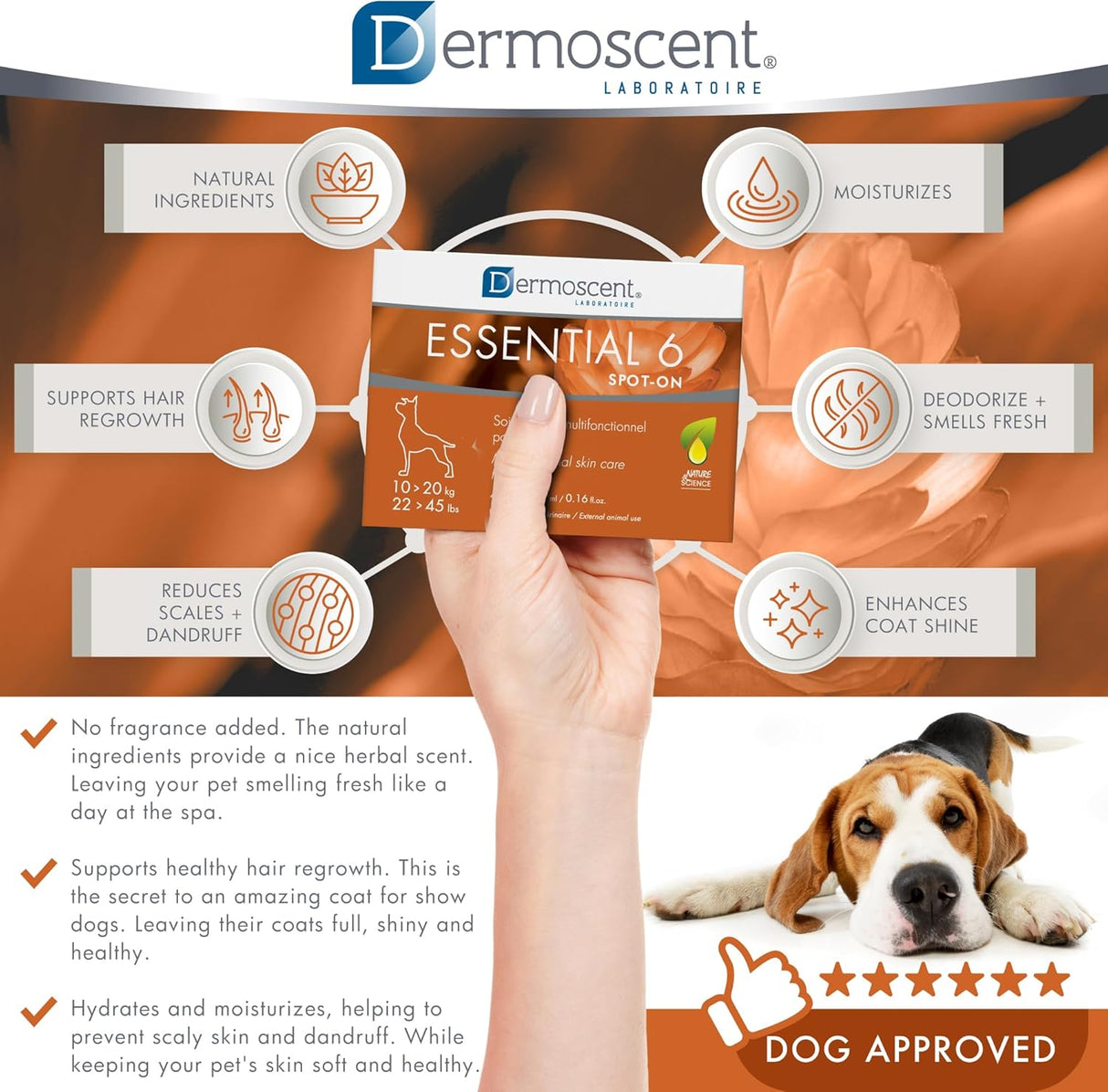 Dermoscent Essential 6 spot-on Dog Skin Care Dogs 10-20 kg 4 Paquetes
