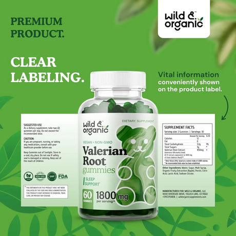 WILD & ORGANIC - Wild & Organic Valerian Root Gummies 1800Mg. 60 Gomitas - The Red Vitamin MX - Suplementos Alimenticios - {{ shop.shopifyCountryName }}