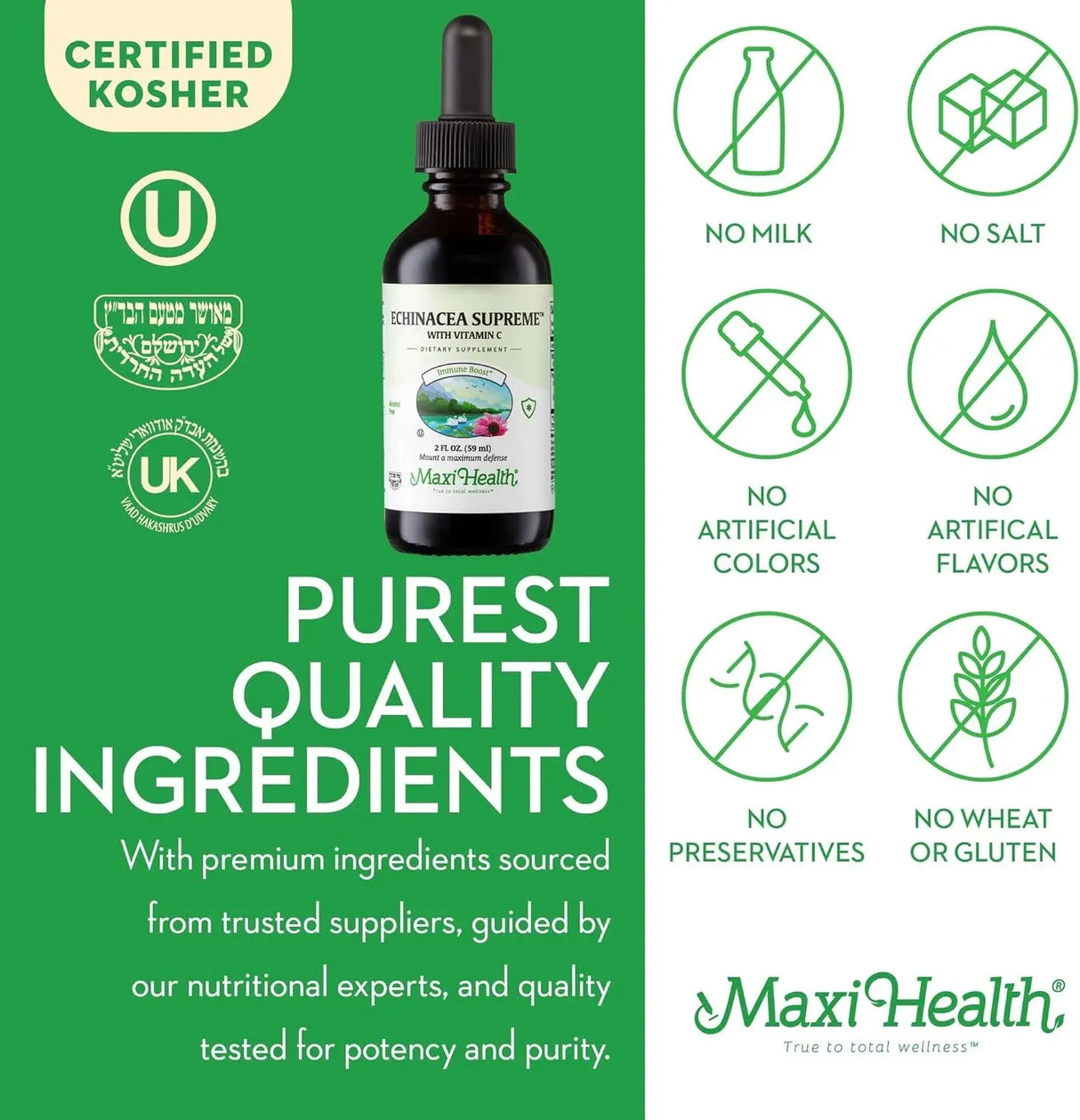 MAXI HEALTH - Maxi Health Organic Echinacea Supreme Liquid Extract 2 Fl.Oz. - The Red Vitamin MX - Suplementos Alimenticios - {{ shop.shopifyCountryName }}