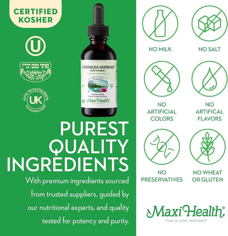 MAXI HEALTH - Maxi Health Organic Echinacea Supreme Liquid Extract 2 Fl.Oz. - The Red Vitamin MX - Suplementos Alimenticios - {{ shop.shopifyCountryName }}