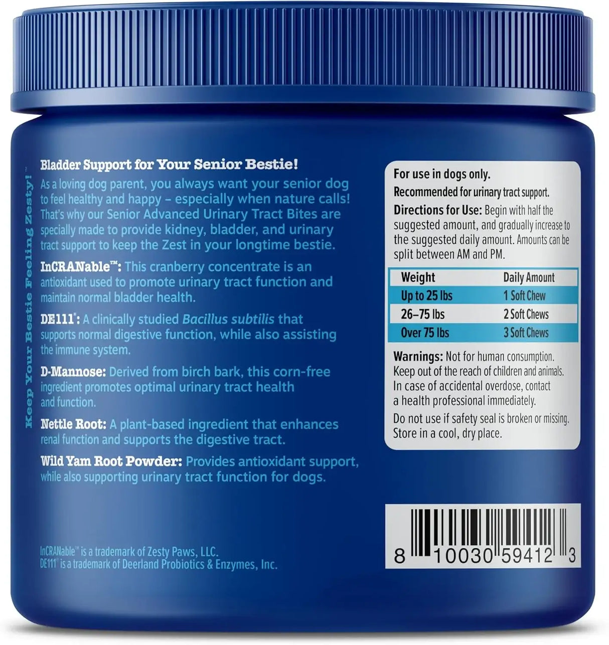 ZESTY PAWS - Zesty Paws Senior Cranberry Supplement for Dogs Chicken 90 Masticables - The Red Vitamin MX - Salud De Tracto Urinario Para Perros - {{ shop.shopifyCountryName }}