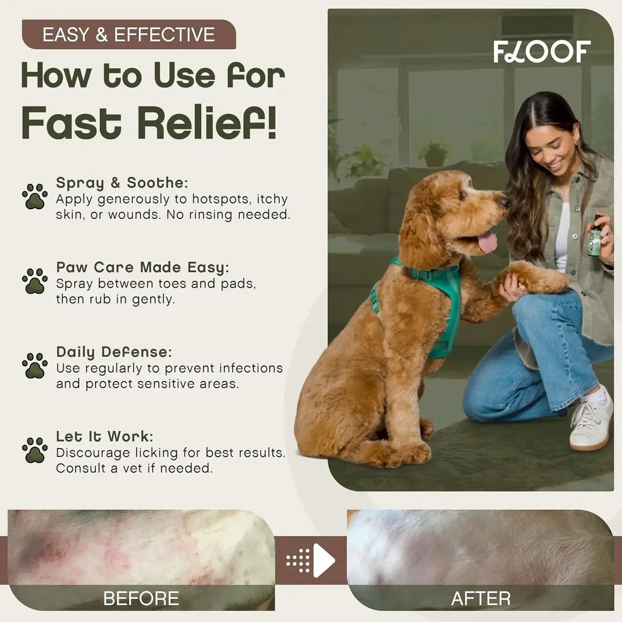 FLOOF - Floof Hot Spot Spray for Dogs 2.2 Fl.Oz. - The Red Vitamin MX - Remedios Para La Picazón De Perros - {{ shop.shopifyCountryName }}