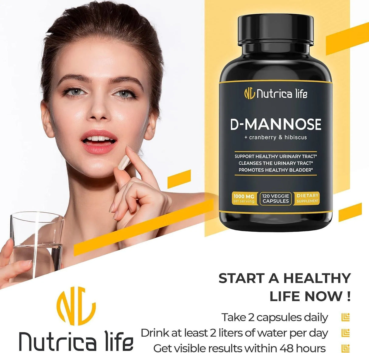 NUTRICA LIFE - Nutrica Life Urinary Tract Infection Treatments D Mannose 1000Mg. 120 Capsulas - The Red Vitamin MX - Suplementos Alimenticios - {{ shop.shopifyCountryName }}