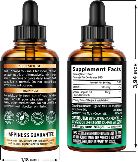 NUTRA HARMONY - Nutra Harmony Organic Oil of Oregano 1 Fl.Oz. - The Red Vitamin MX - Suplementos Alimenticios - {{ shop.shopifyCountryName }}