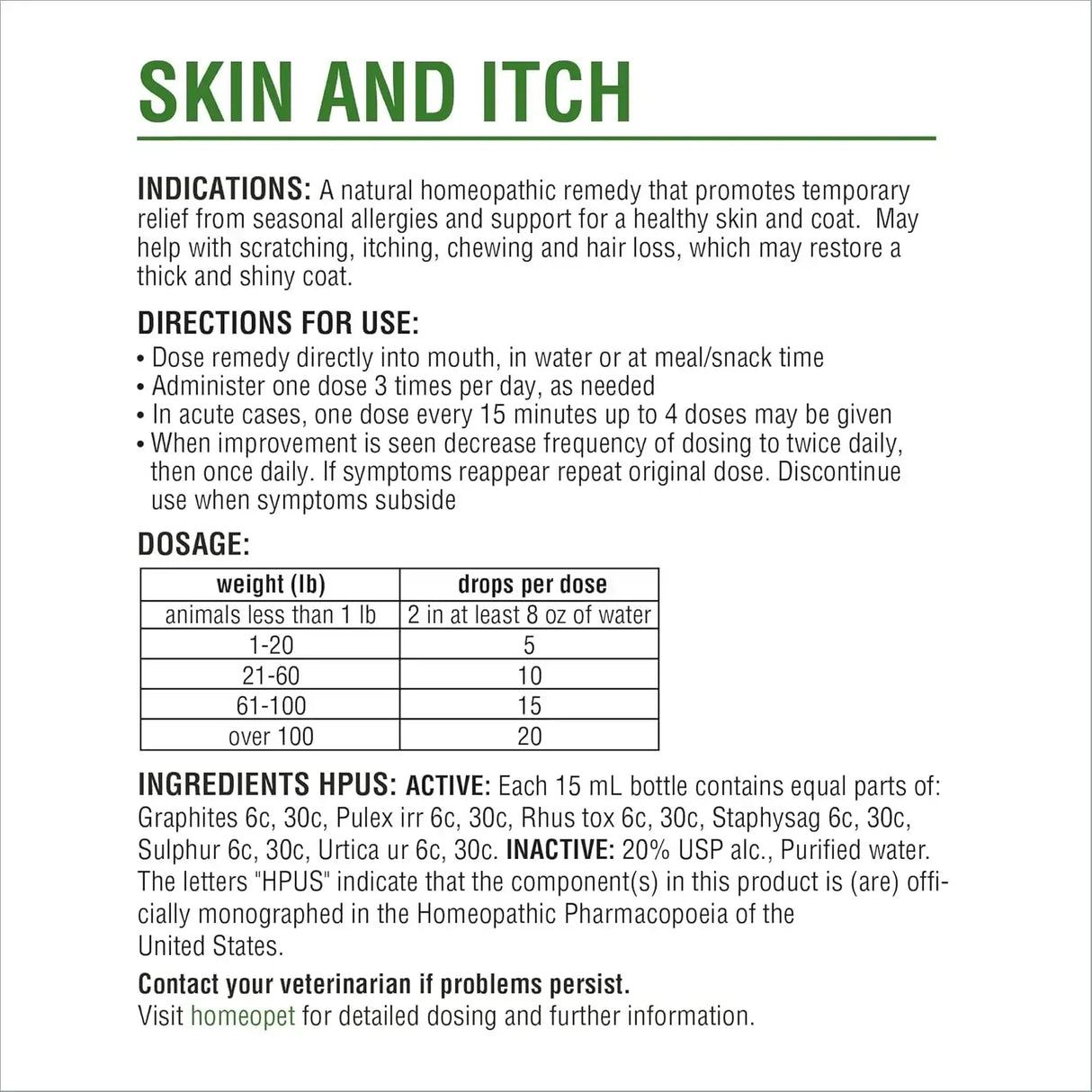 HOMEOPET - HomeoPet Skin and Itch Safe and Natural Itch Relief for Dogs and Cats 15Ml. - The Red Vitamin MX - Remedios Para La Picazón De Perros - {{ shop.shopifyCountryName }}