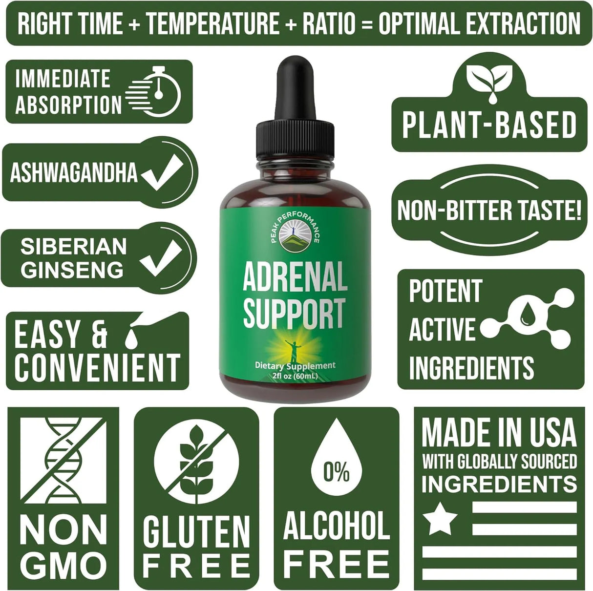PEAK PERFORMANCE - Peak Performance Adrenal Support 2 Fl.Oz. - The Red Vitamin MX - Suplementos Alimenticios - {{ shop.shopifyCountryName }}