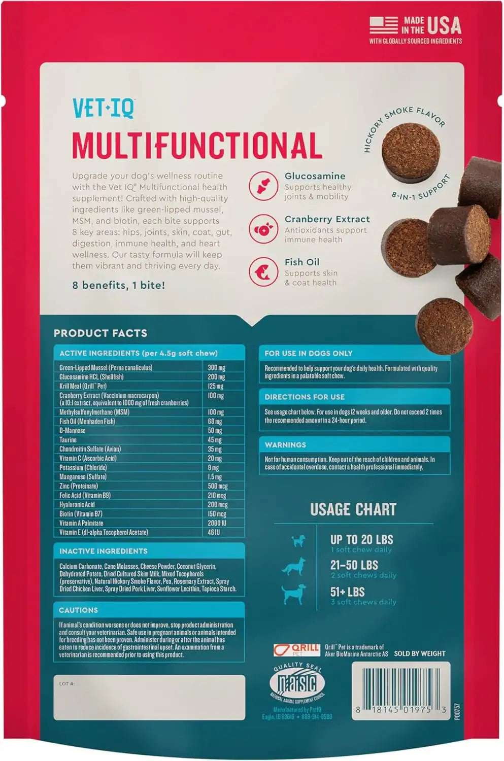 VETIQ - VETIQ 8-in-1 Supplement for Dogs 60 Masticables 2 Pack - The Red Vitamin MX - Multivitamínicos Para Perros - {{ shop.shopifyCountryName }}