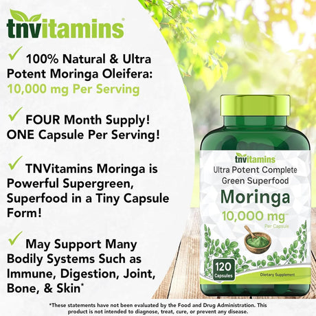 TNTVITAMINS - tnvitamins Moringa 10,000Mg. 120 Capsulas - The Red Vitamin MX - Suplementos Alimenticios - {{ shop.shopifyCountryName }}