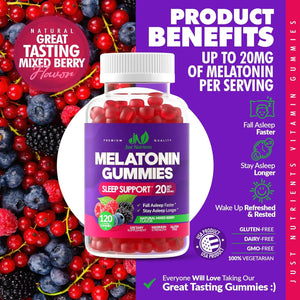 JUST NUTRIENTS - Just Nutrients Melatonin 20Mg. Gummies 120 Gomitas - The Red Vitamin MX - Suplementos Alimenticios - {{ shop.shopifyCountryName }}