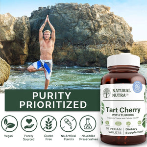 Natural Nutra Tart Cherry Extract with Turmeric Curcumin 30 Tabletas