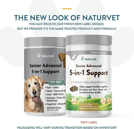 NATURVET - NaturVet Senior Advanced 5-in-1 Support Dog 60 Masticables - The Red Vitamin MX - Multivitamínicos Para Perros - {{ shop.shopifyCountryName }}